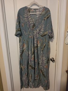 BloomChic Light Olive Geen Floral Maxi Dress